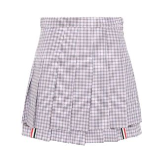Thom Browne Check-Pattern Pleated Miniskirt, Brand Size 42 (US Size 6)