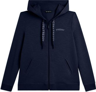 Freddy Felpa Cappuccio e Zip in Tessuto Fiammato e Coulisse FREDDY