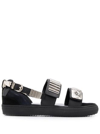 Toga Archives embossed strap sandals - Black
