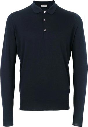 John Smedley Belper Polo Shirt - Heren - Polos - Blauw - M - Wol - Tops