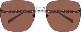Gucci Sunglasses Gg1923 Sa 002 Silver/Brown Women