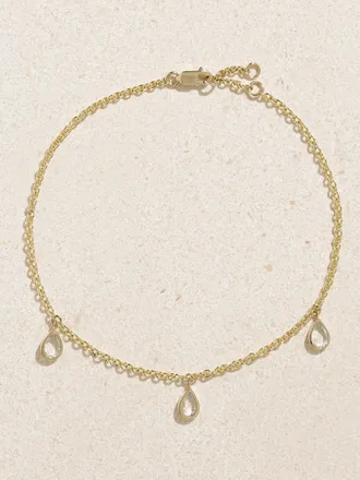 42 Suns Cavigliera In Oro 14 Carati Con Topazi