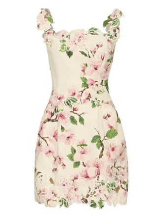 Oscar De La Renta Mini-jurk met bloemenkant - Wit