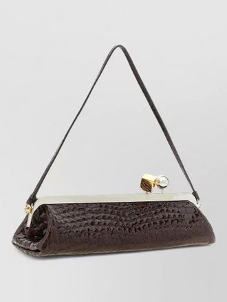 Jacquemus la pochette salon crocodile effect shoulder bag