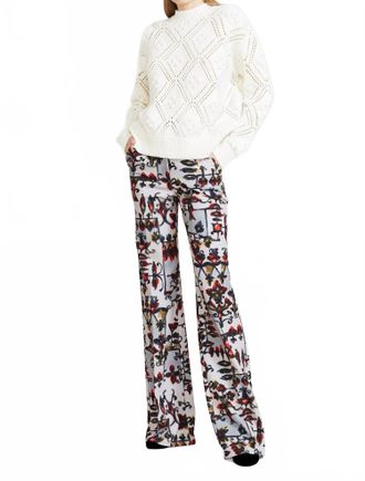 Lela Rose Dotted Knit Pullover Sweater In Ivory