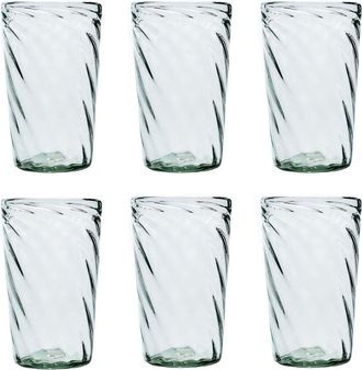 10 Strawberry Street Set Of 6 Optic Swirl Mexican Glassware: Hiball