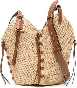 Isabel Marant mini Tampa shoulder bag - women - Leather/Raffia - One Size - Neutrals