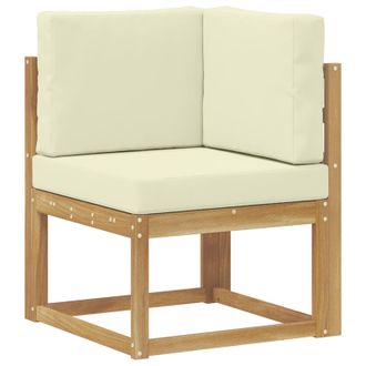 vidaXL Sof&aacute; De Esquina Para Exteriores Madera De Acacia S&oacute;lida Blanco Vidaxl