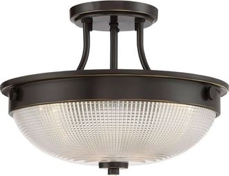 Netlighting Mantle 2 Light SemiFlush Palladian Bronze E27