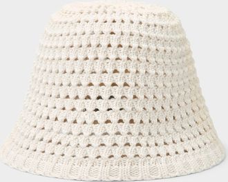 Simons Womens Openwork knit Cloche Hat