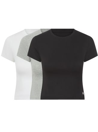 G-Star T-Shirt G-STAR SERPENTINE, 3 PACK BABY TEES, Damen, Gr. XXL, hellwei&szlig;, light grau marl, schwarz, Jersey, Obermaterial: 95% Modal, 5% Elasthan, unifarb