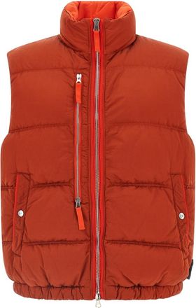 Stone Island Orange Stand Collar Quilted Vest