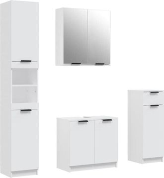 vidaXL Vidaxl - 4 Piece Bathroom Cabinet Set White Engineered Wood