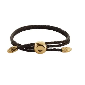 Bottega Veneta Bracelets, female, Brown, Size: S Braid Leather Bracelet