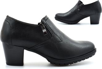 Generic Womens Ankle Boots Ladies Court Shoes Size 5 Womens Court Boots Size 6 Ladies High Heel Shoes High Heels Zip Up Block Heel Sizes 3-8 Black 4 UK