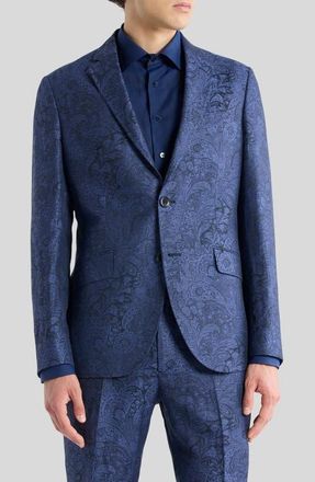 Etro Roma Paisley Linen & Cotton Sport Coat in Blue at Nordstrom, Size 48 - R