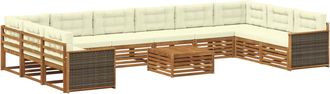 vidaXL Juegos De Sof&aacute;s 11 Uds. Madera De Acacia S&oacute;lida Vidaxl