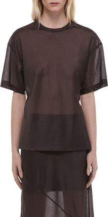 Helmut Lang Sheer Tie Waist T-Shirt in Bistre at Nordstrom, Size Xx-Small
