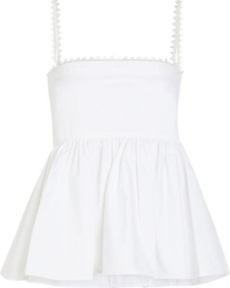 Jacquemus Le Haut Traversin Peplum Cotton-poplin top - White - 42 (UK14 / L)