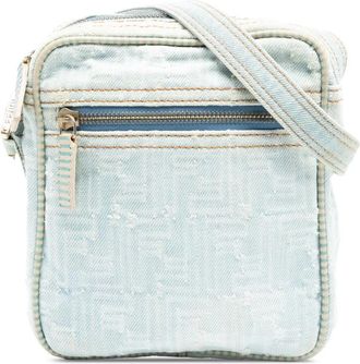 Fendi Pre-owned Cross Body Bags, female, Blue, Size: ONE SIZE Pre-owned Textured Crossbody Bag