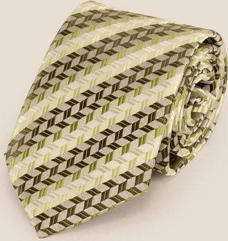 Oswin Hyde Mens Geometric Stripes Olive Green