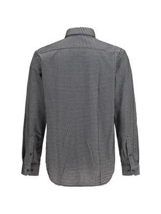 Giorgio Armani Geometric Flock Print Shirt - Gray