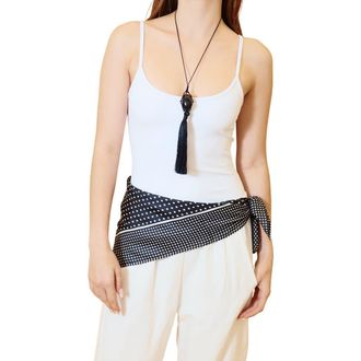 Petit Moments Isabella Polka Dot Square Scarf in Black at Nordstrom