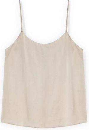 Motivi Sleeveless Tops - Dames - Tops zonder mouwen - Wit - M - Satijn - Tops