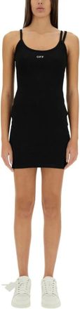 Off-white Abito corto a costine Off Stamp - - Dresses - Donna - Nero - S