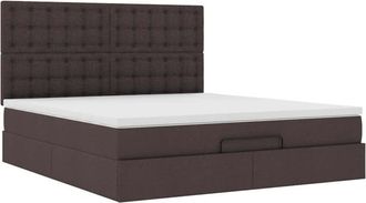vidaXL Estructura Cama Otomana Colch&oacute;n Tela Marr&oacute;n Oscuro 160x200 Cm Vidaxl