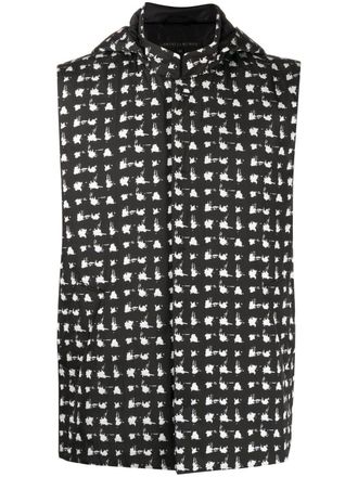 Shiatzy Chen Gilet con effetto jacquard - Nero