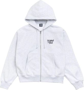 St&uuml;ssy Peace Increased Zip Hoodie Ash Heather 1975203-ASHH