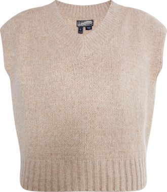 Dreimaster Dreimaster Slipover Dames Licht kameelmelange