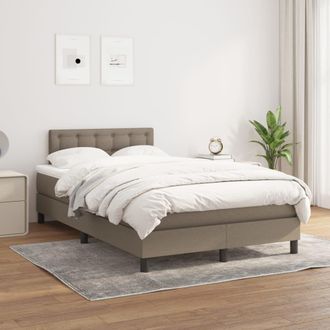 vidaXL Vidaxl - Cama Box Spring Con Colch&oacute;n Tela Gris Taupe 120x200 Cm