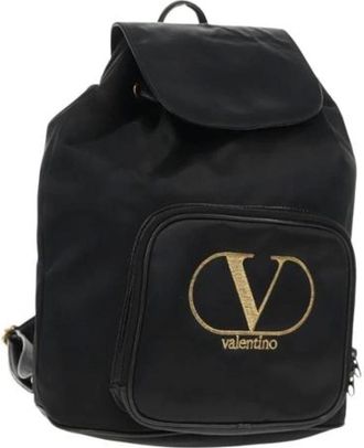 Valentino Pre-owned Backpacks, female, Black, Size: ONE SIZE Pre-owned Nylon Backpack