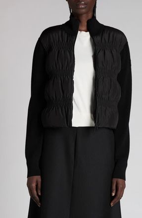 Moncler Mixed Media Down Jacket in Black at Nordstrom, Size Xx-Small