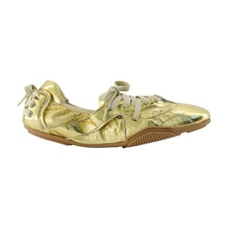 Acne Studios Laced Shoes, female, Yellow, Size: 11 US Lace-up Leather Shoes