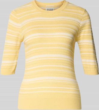 Scotch & Soda Strickpullover aus Baumwoll-Mix in Hellgelb, Gr&ouml;&szlig;e XL