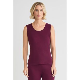 Ming Wang Scoop Neck Knit Tank in Midnight Violet at Nordstrom, Size X-Small P