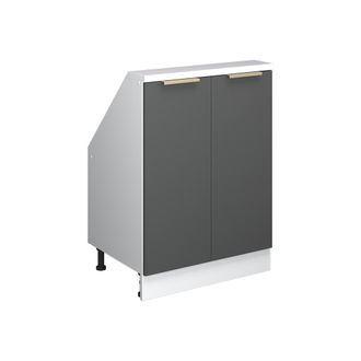 Vicco Armario De Cocina Para Techo Inclinado R-line, Antracita-oro/blanco, 60 Cm Con 2 Puertas, Vicco