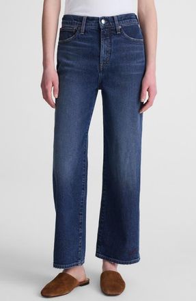 Madewell The Perfect Vintage High Waist Crop Wide Leg Jeans in Midnight Waters Wash at Nordstrom, Size 24