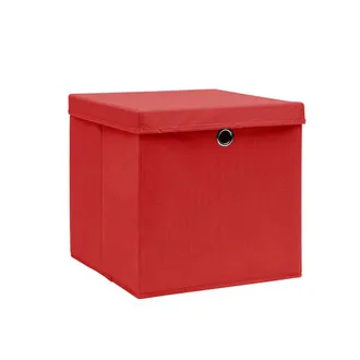 vidaXL Cajas De Almacenaje Con Tapas 10 Uds Rojo 28x28x28 Cm Vidaxl