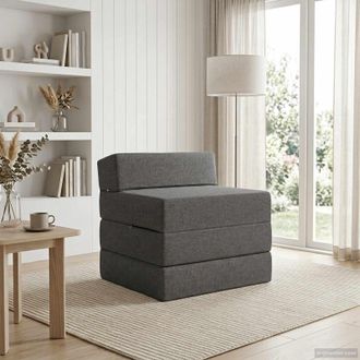 vidaXL Divano Letto Pieghevole Grigio Chiaro 70 X 60 X 63 Cm Tessuto Vidaxl