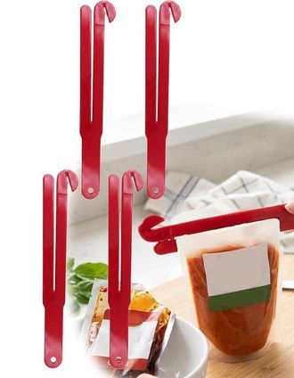 OEM Abrefrascos Multifuncional, 4 Piezas, Incluye Cadena Y Ventosa, Abrelatas Manual, Abrebolsas, Ideal Para Exprimir Salsas, Ahorra Esfuerzo