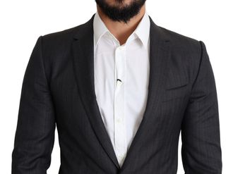 Dolce & Gabbana Mens Black Wool Single Breasted Coat Martini Blazer Virgin Clothing