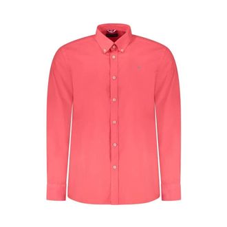 North Sails Casual Shirts, male, Red, M, Red Cotton Shirt with Embroidery