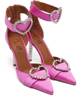 Malone Souliers 95mm Camille pumps - women - Leather/Leather/Satin - 36 - Pink