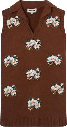 Shushu/Tong floral mini dress - women - Wool - 6 - Brown