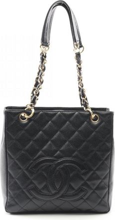 Chanel Black Leather Tote Bag (Pre-Owned)