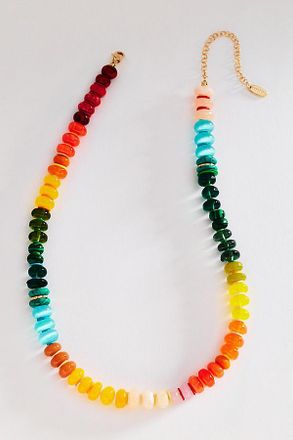 Anthropologie Rainbow Stone Necklace